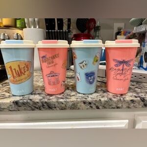 Gilmore Girls Travel Tumbler Lids Pink Blue Hot Cold Lukes Diner Dragonfly Inn